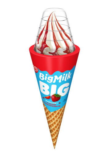 Lody Rożek Big Milk BIG Truskawka 140ml-ALGIDA(24)