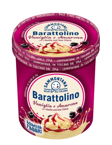 800ml Lody Barattolino Vaniglia&Amarena-SAMMONTANA(6) [9665]