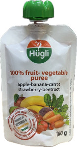 Mus jabłko/banan/marchew/truskawka/burak 100g 50szt.-HUGLI