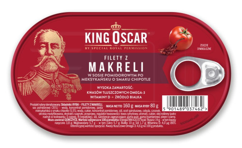 Filety z&nbsp;makreli z&nbsp;chipotle 160g-KING OSKAR(16)