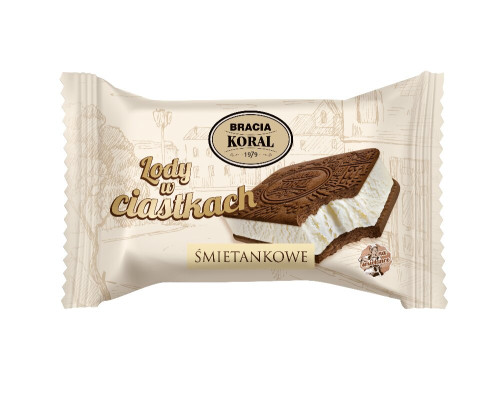 Lody Sandwich Śmietanka w&nbsp;Ciastkach 130ml-BRACIA KORAL(22)