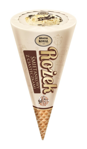 Lody Rożek Śmietanka z&nbsp;Ciasteczkami 130ml-BRACIA KORAL(36)