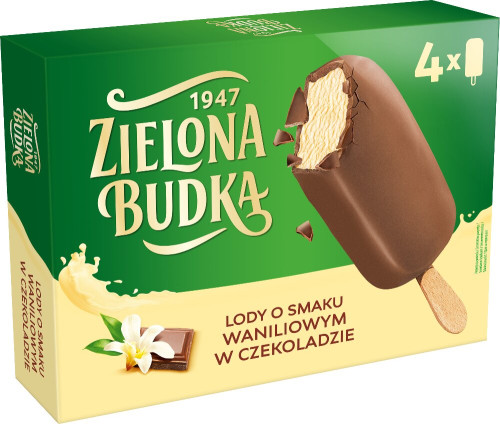 Lody Patyk Wanilia w&nbsp;Czekoladzie MULTIPACK 4x90ml-ZIELONA BUDKA(8)
