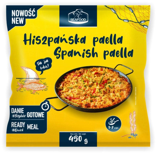 Danie paella z&nbsp;owocami morza z&nbsp;krewetkami i&nbsp;małżami   400g-FamilyFish(10szt)