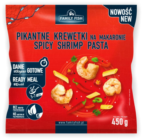Danie pikantne krewetki na&nbsp;makaronie 400g-FamilyFish(10szt)