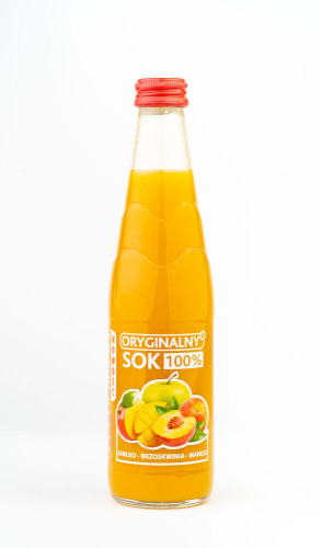 Sok jabłko/brzoskwinia/mango 330ml-ORYGINALNY SOK(12)