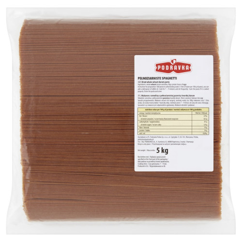 Makaron spaghetti razowe 5kg-PODRAVKA