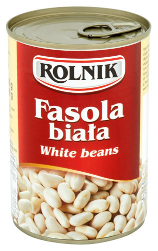 Fasola biała konserwowa 425ml/240g-ROLNIK(12)