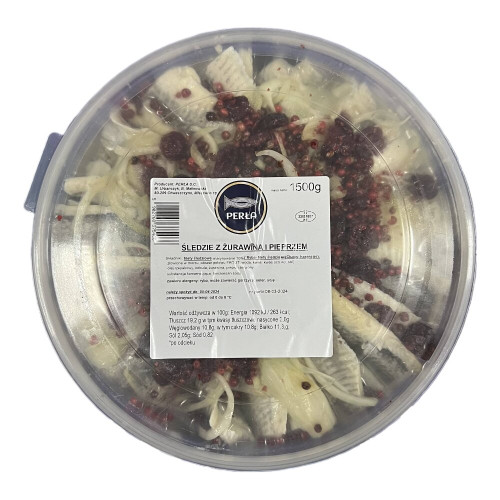 Śledzie z&nbsp;żurawiną i&nbsp;czerwonym pieprzem 1,5kg-PERŁA