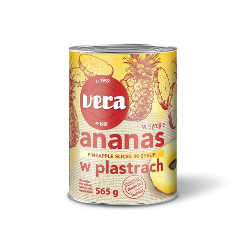 Ananas plastry 565g-VERA(24)