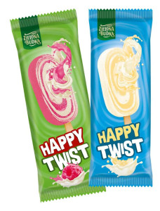 Lody Patyk Happy Twist MIX Malina+ Wanilia (2x15szt) 100ml-ZIELONA BUDKA(30)