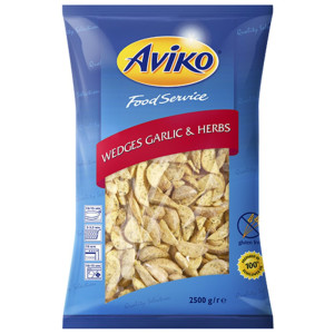 Cząstki ziem. z&nbsp;dod. ziół 2,5kg.(Wedges garlic& herbs)-AVIKO(4 szt.)