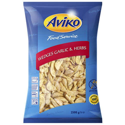 Cząstki ziem. z&nbsp;dod. ziół 2,5kg.(Wedges garlic& herbs)-AVIKO(4 szt.)